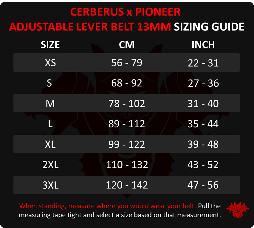 CERBERUS X Pioneer Adjustable Lever Belt (13mm)