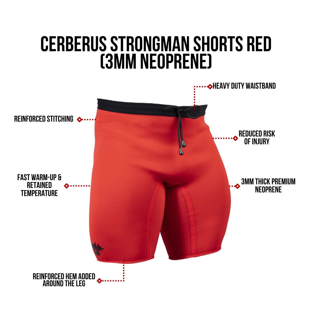 Strongman Shorts Red (2.5mm Neoprene)